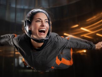 Indoor Skydiving — Illustrative Image Flying Girl